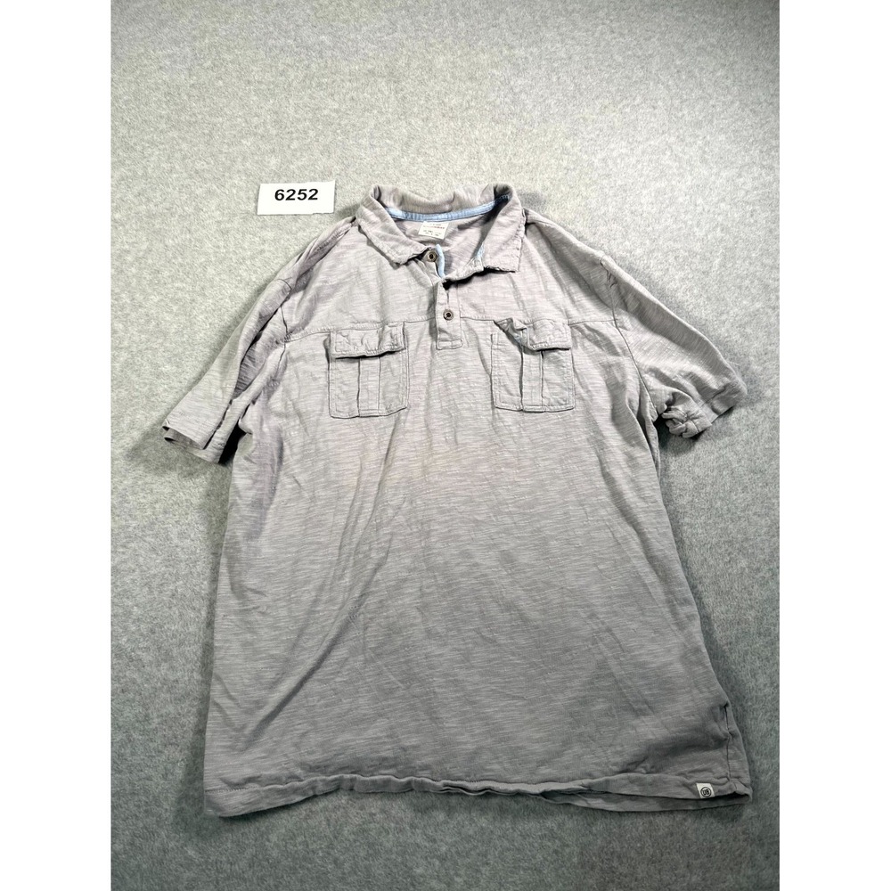 Unionbay Performance Polo Shirt Mens XL Gray Cotton Collared Golf Tennis Casual‎